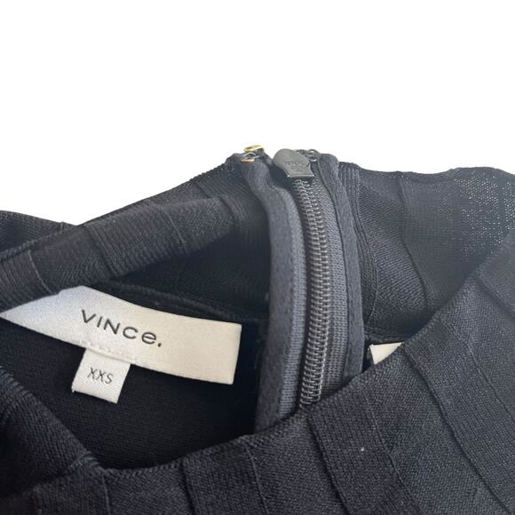 Vince Black Sleeveless Mixed Rib Sleeveless Mock Turtleneck Top Size XXS - Picture 3 of 10